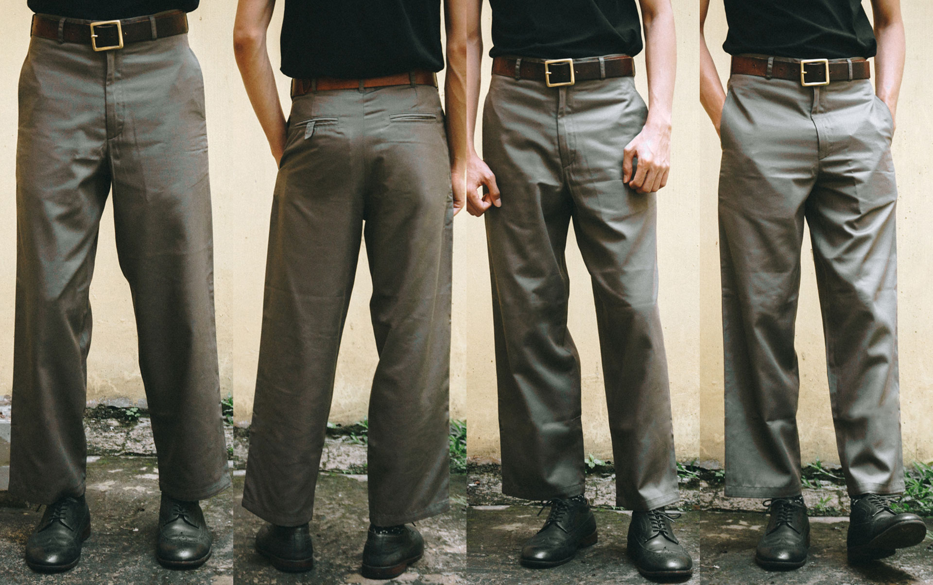 Vintage Heavy Drill Cotton Chino Work Trousers 1950s Ivy Style Sartorial