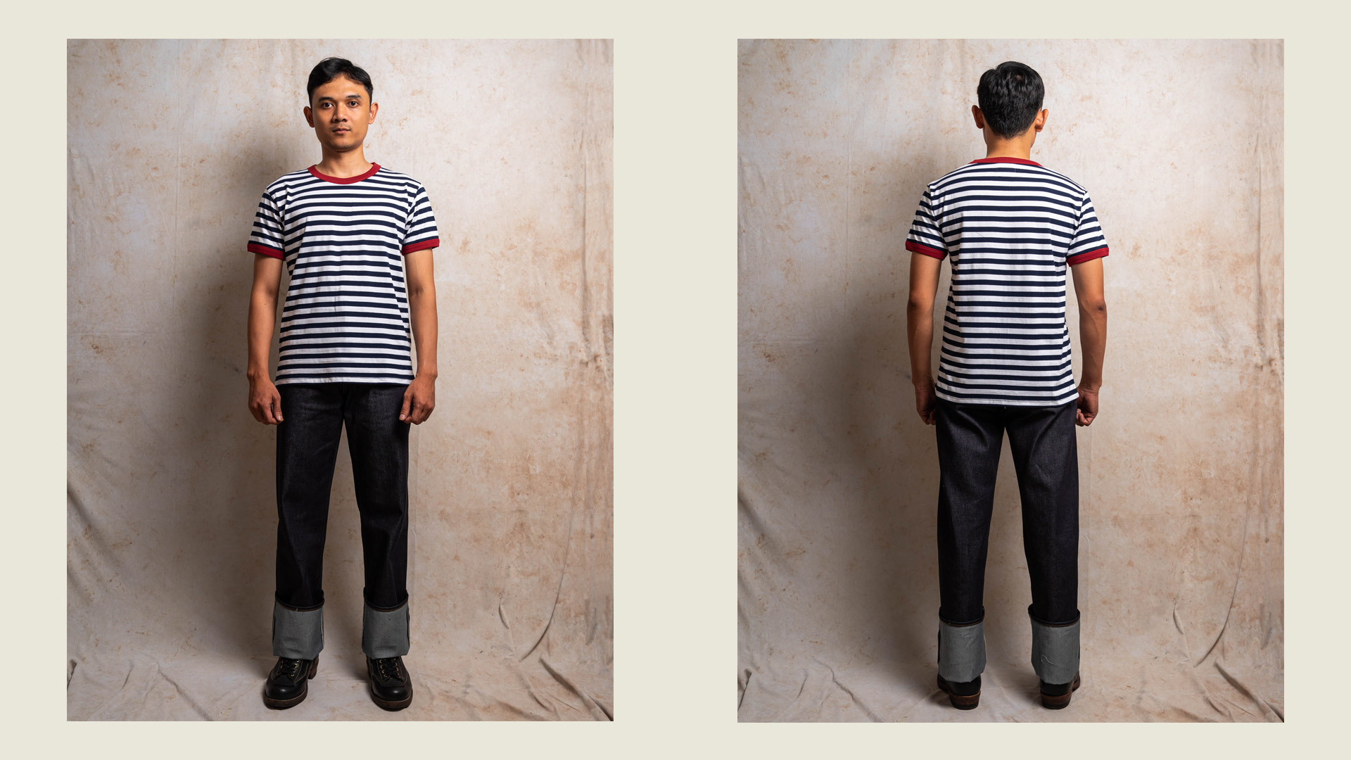 Vintage Breton Stripe T-shirt French Navy 1950s
