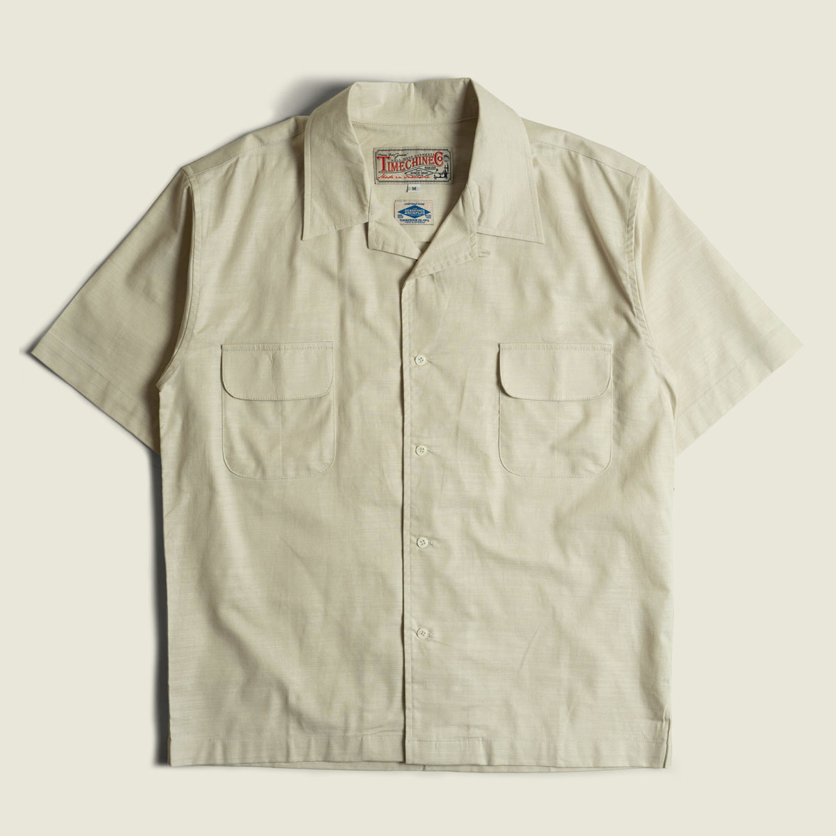 Broadway Open Collar SS Shirt - Broken White - Timechine Co.